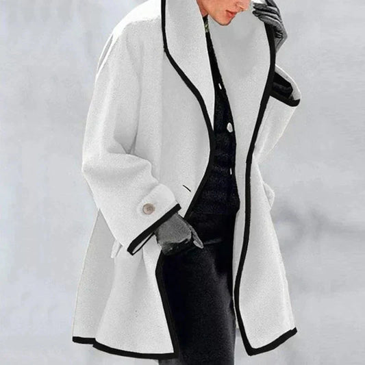 SARA™ - Manteau en Laine et Polaire Élégant pour Femme - Veste Chaude Double Boutonnage - Style Hiver Chic