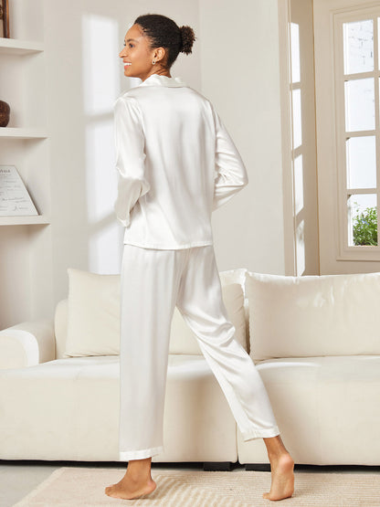 Ensemble Pyjama Femme en Soie Pure avec Boutons