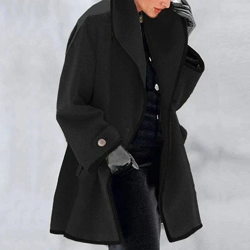 SARA™ - Manteau en Laine et Polaire Élégant pour Femme - Veste Chaude Double Boutonnage - Style Hiver Chic