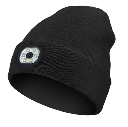 Bonnet LED Rechargeable USB - Bonnet Chaud Avec Lampe Frontale Intégrée Pour Sport Et Activités Nocturnes