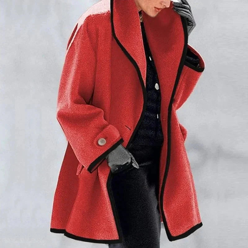 SARA™ - Manteau en Laine et Polaire Élégant pour Femme - Veste Chaude Double Boutonnage - Style Hiver Chic