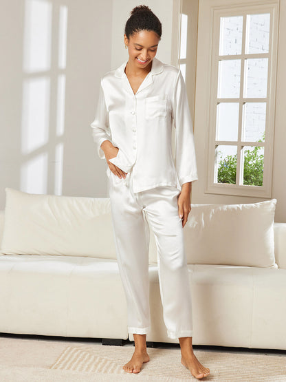 Ensemble Pyjama Femme en Soie Pure avec Boutons