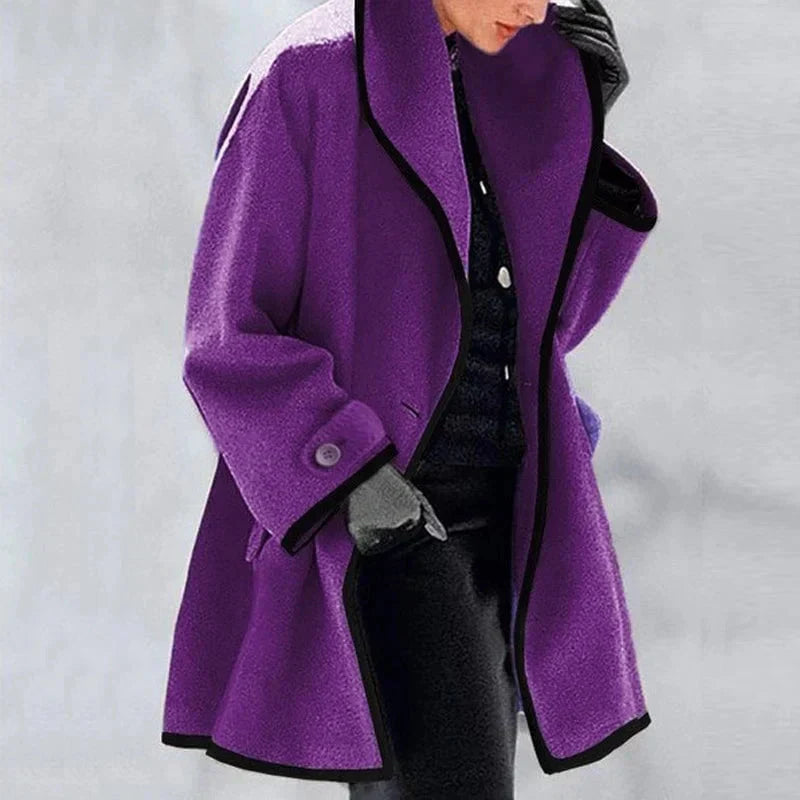 SARA™ - Manteau en Laine et Polaire Élégant pour Femme - Veste Chaude Double Boutonnage - Style Hiver Chic