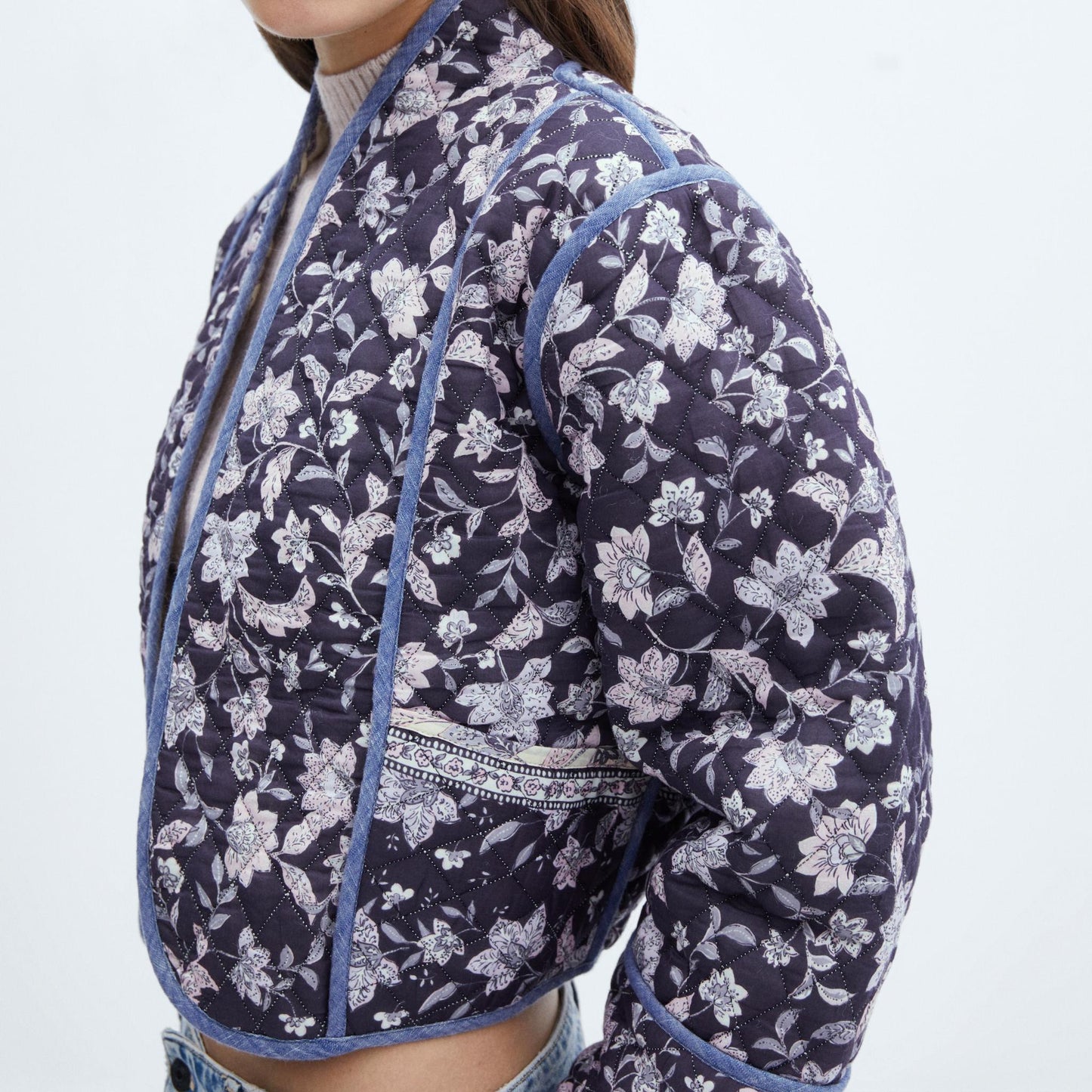 Veste Réversible avec Imprimé Ethnique et Floral - Élégance et Polyvalence