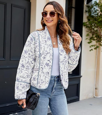 Veste Réversible avec Imprimé Ethnique et Floral - Élégance et Polyvalence