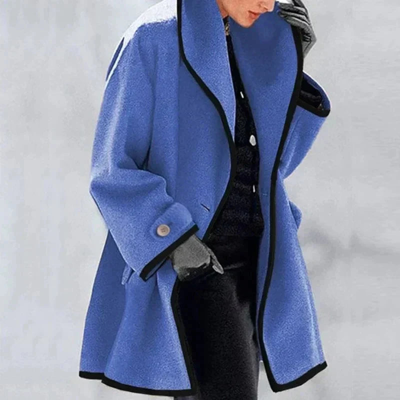 SARA™ - Manteau en Laine et Polaire Élégant pour Femme - Veste Chaude Double Boutonnage - Style Hiver Chic