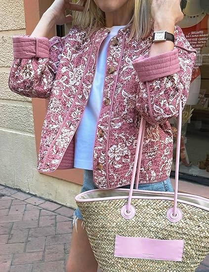 Veste Matelassée Vintage à Imprimé Floral - Élégance et Confort pour un Style Retro