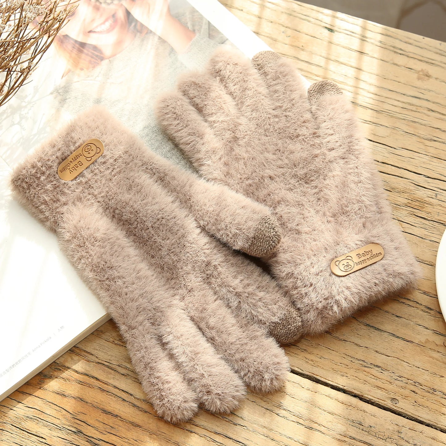 Gants Tactiles en Laine et Cachemire - Gants d'Hiver Chauds pour Écran Tactile - Accessoire Femme Élégant