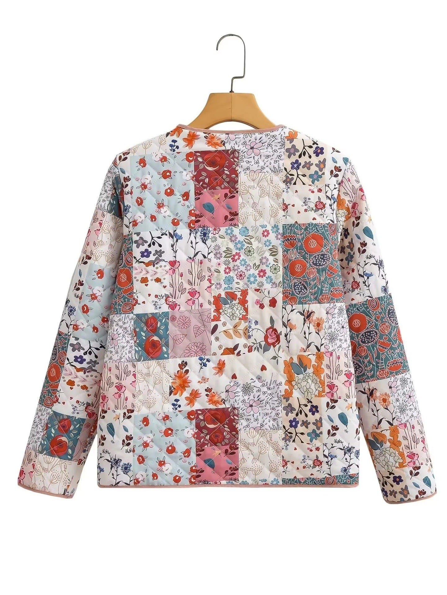 Veste avec Imprimé Patchwork - Style Décontracté et Confortable