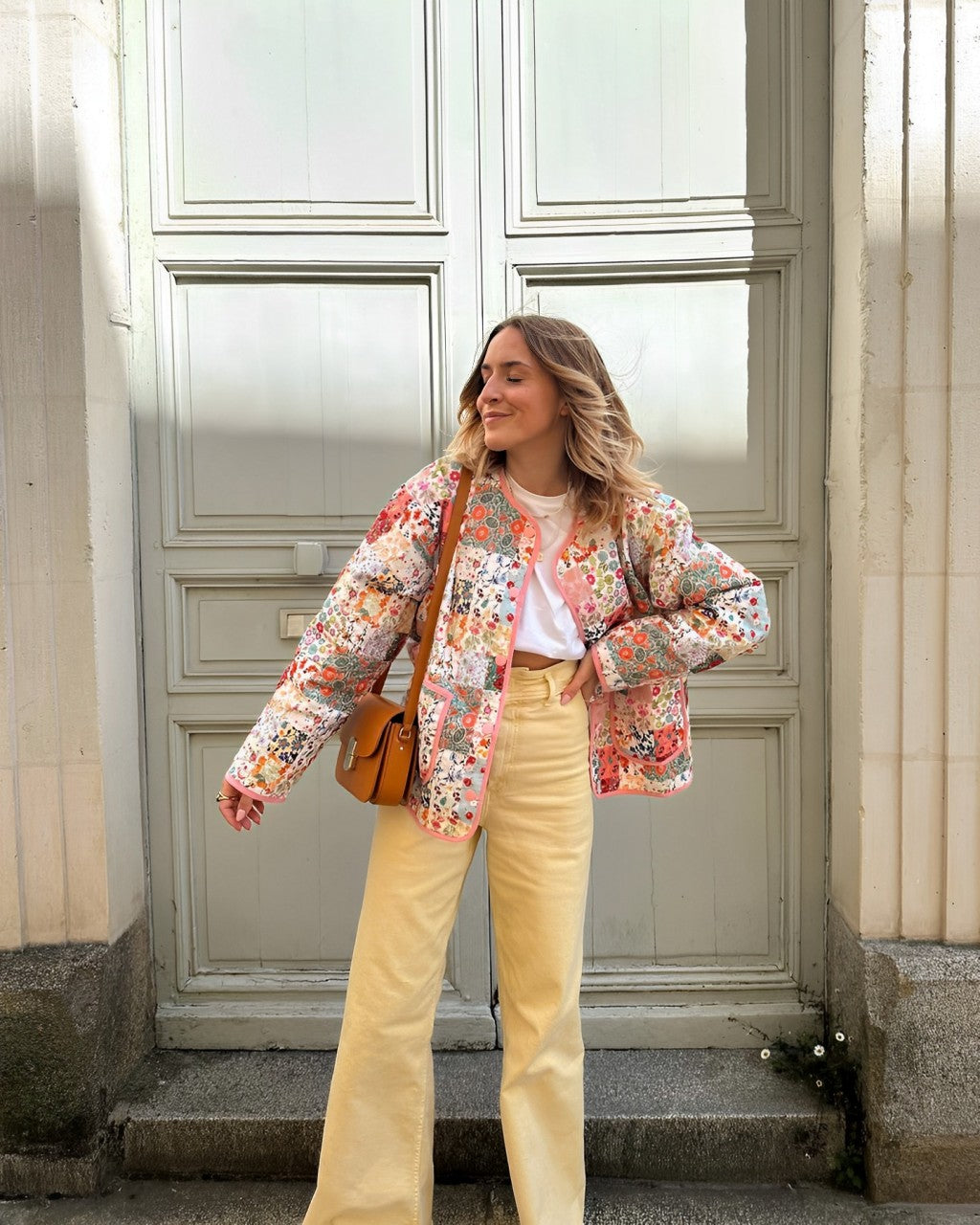 Veste avec Imprimé Patchwork - Style Décontracté et Confortable