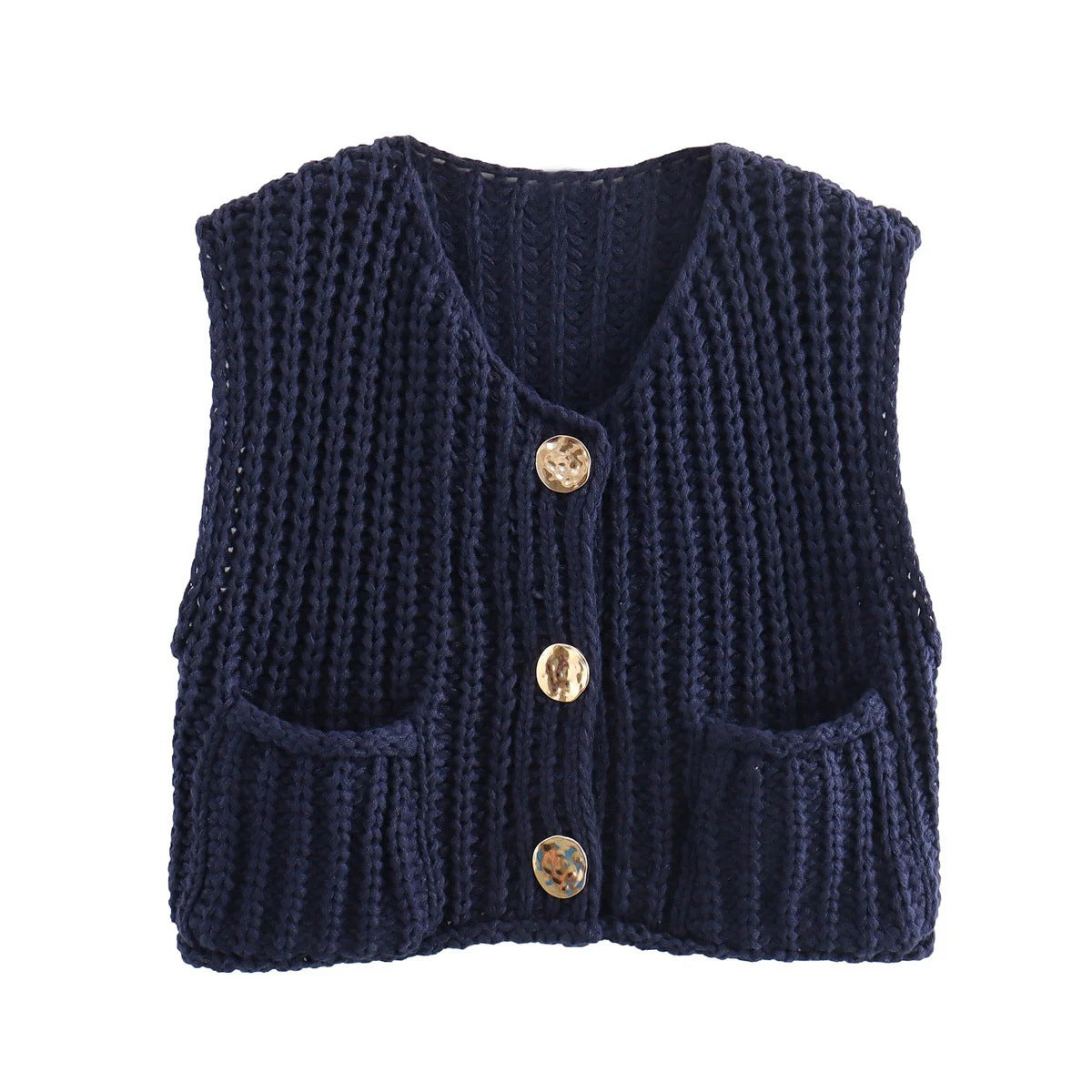 Gilet en Tricot à Gros Boutons - Élégance et Confort pour Toutes les Occasions