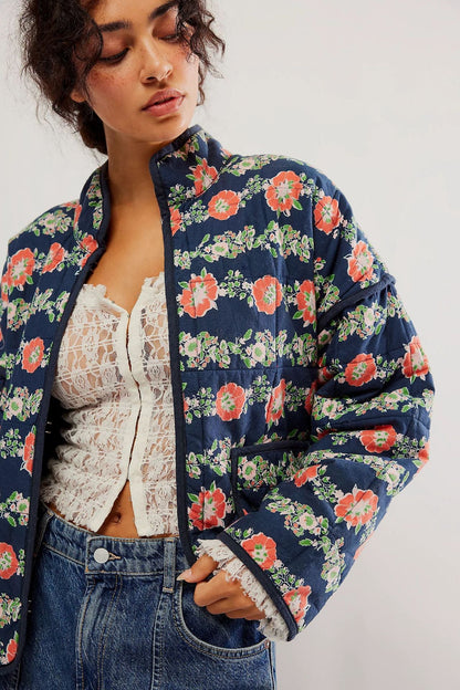 Veste en Coton à Imprimé Floral - Élégance et Confort pour Toutes les Occasions