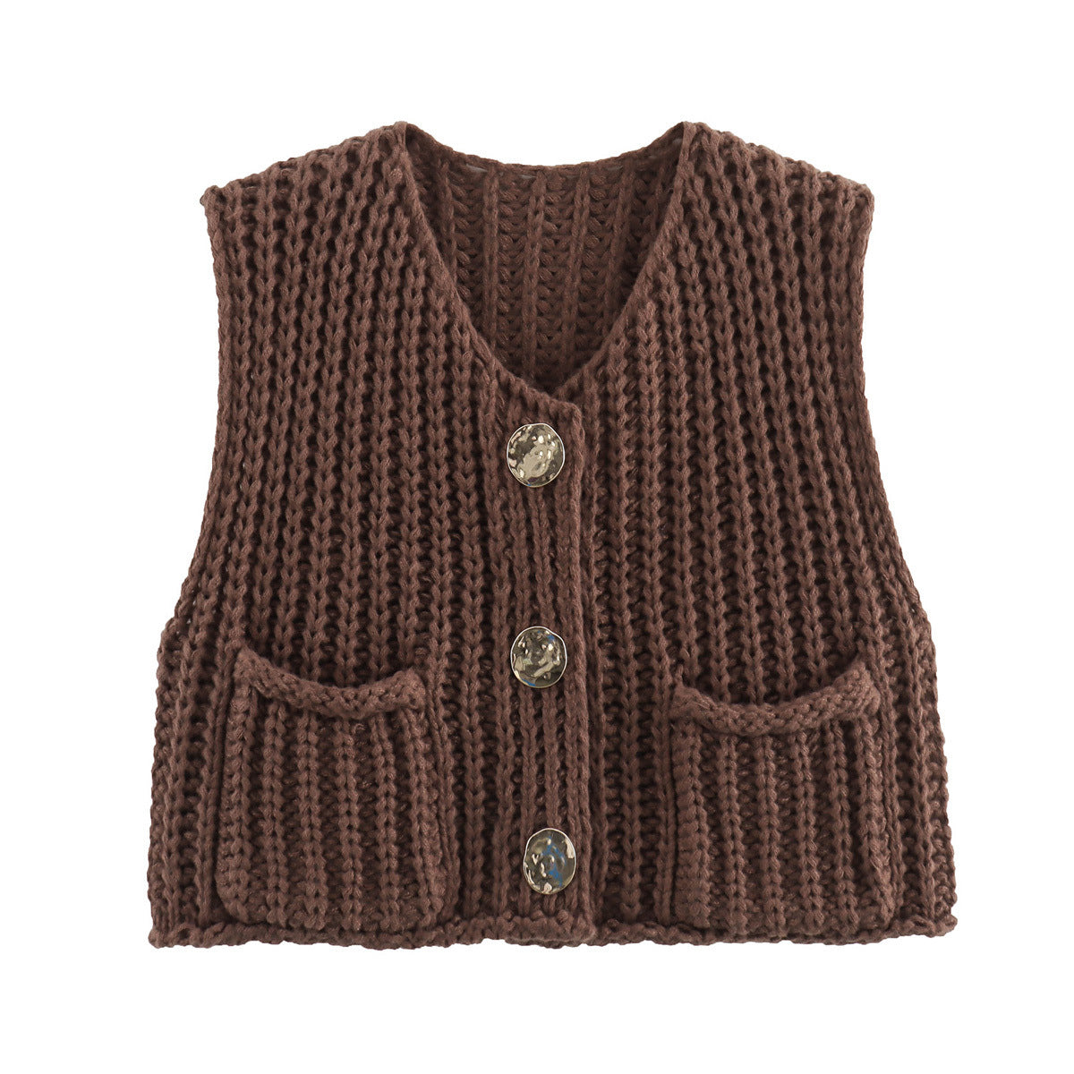 Gilet en Tricot à Gros Boutons - Élégance et Confort pour Toutes les Occasions