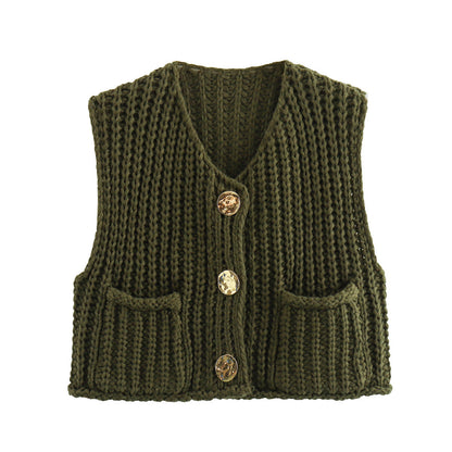 Gilet en Tricot à Gros Boutons - Élégance et Confort pour Toutes les Occasions