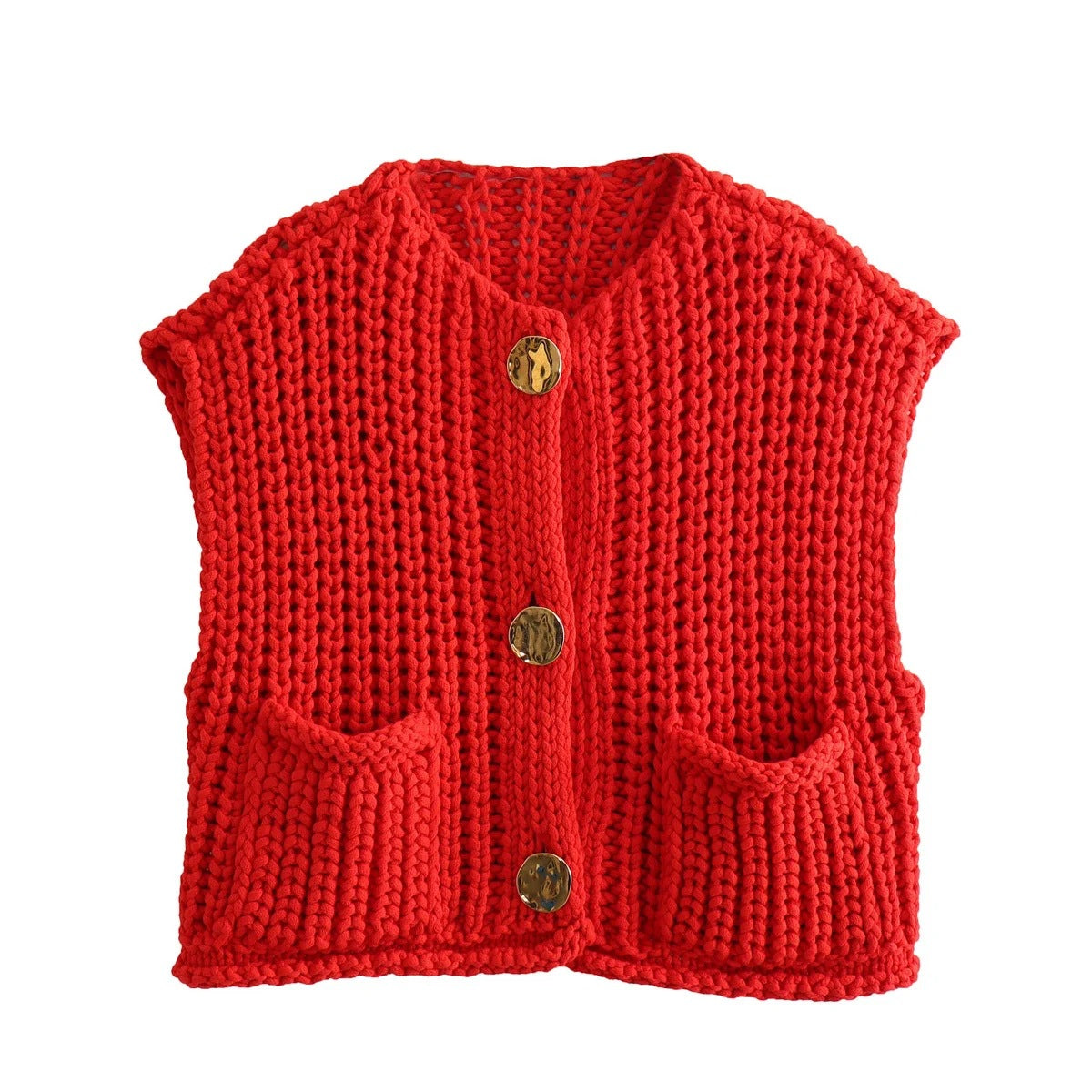 Gilet en Tricot à Gros Boutons - Élégance et Confort pour Toutes les Occasions