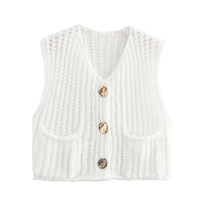 Gilet en Tricot à Gros Boutons - Élégance et Confort pour Toutes les Occasions