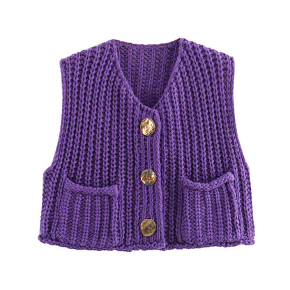 Gilet en Tricot à Gros Boutons - Élégance et Confort pour Toutes les Occasions