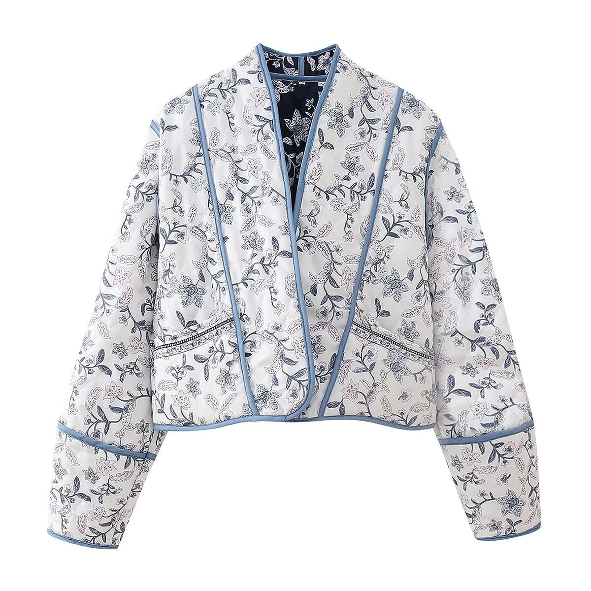 Veste Réversible avec Imprimé Ethnique et Floral - Élégance et Polyvalence