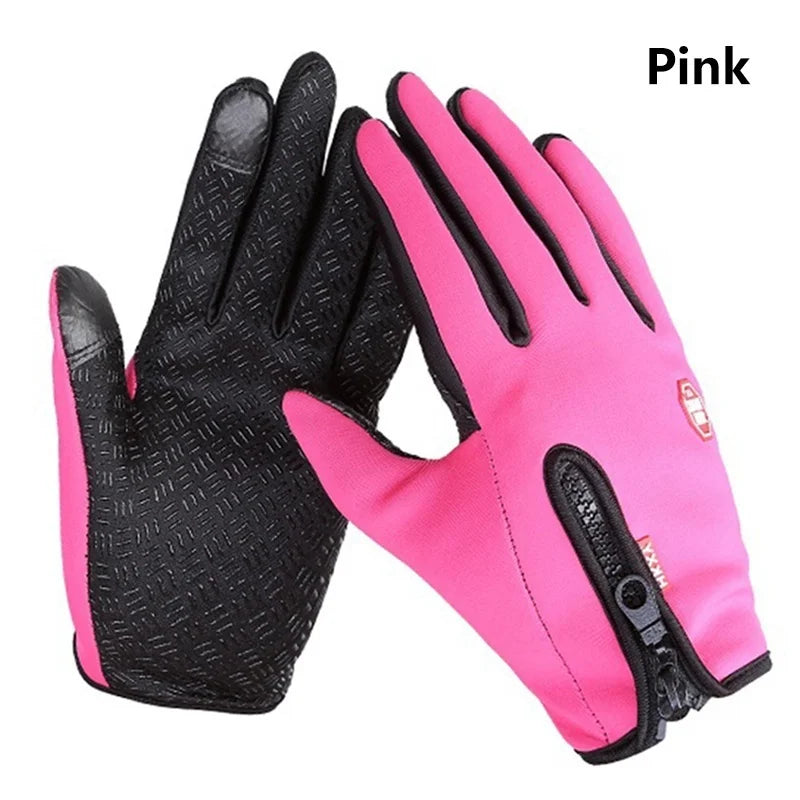 Gants Tactiles Sport Hiver - Gants Imperméables Homme Femme pour Ski, Vélo, Moto - Protection Anti-pluie avec Écran Tactile