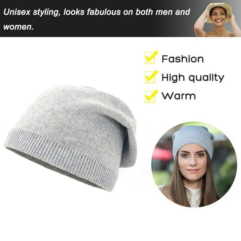 Bonnet Femme Hiver Coton et Polyester - Beanie Chaud et Élastique - Chapeau Casual pour Activités Quotidiennes