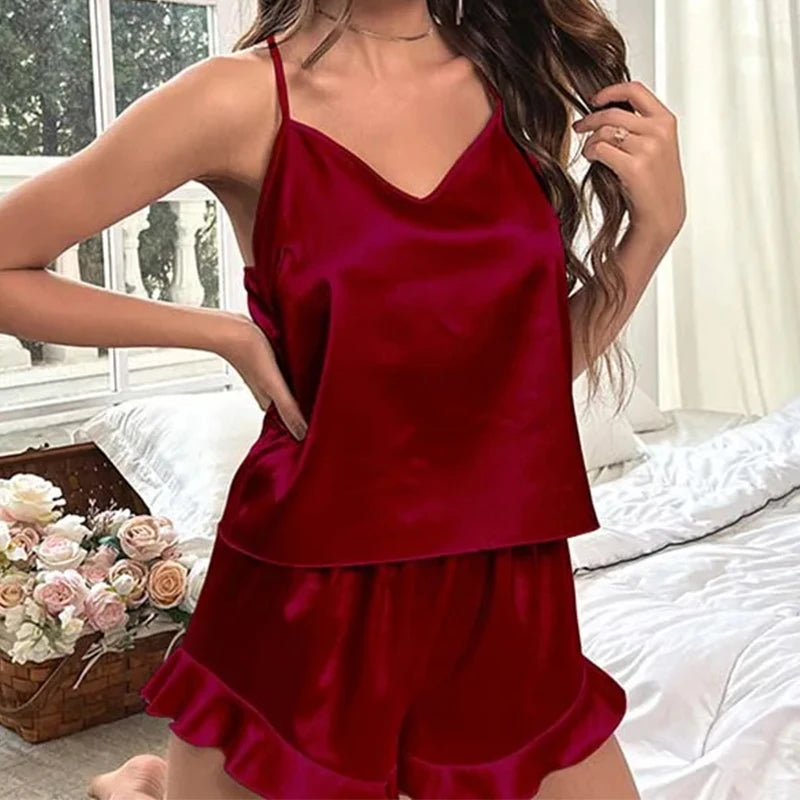 Ensemble de Pyjama Satin pour Femmes – Sexy et Confortable pour la Maison et les Occasions Spéciales