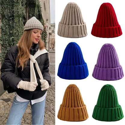 Bonnet Chaud d'Hiver pour Femme - Chapeau Tricoté avec Col Montant - Accessoire Mode Hiver Protection du Cou