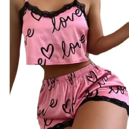 Ensemble Pyjama Femme Imprimé - Short et Débardeur Sexy - Vêtement de Nuit S-L