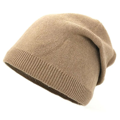 Bonnet Femme Hiver Coton et Polyester - Beanie Chaud et Élastique - Chapeau Casual pour Activités Quotidiennes