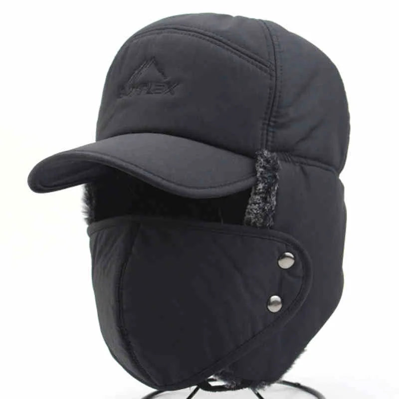 Bonnet d'Hiver avec Cache-Oreilles et Masque - Protection Intégrale Coupe-Vent pour Ski et Sports d'Hiver