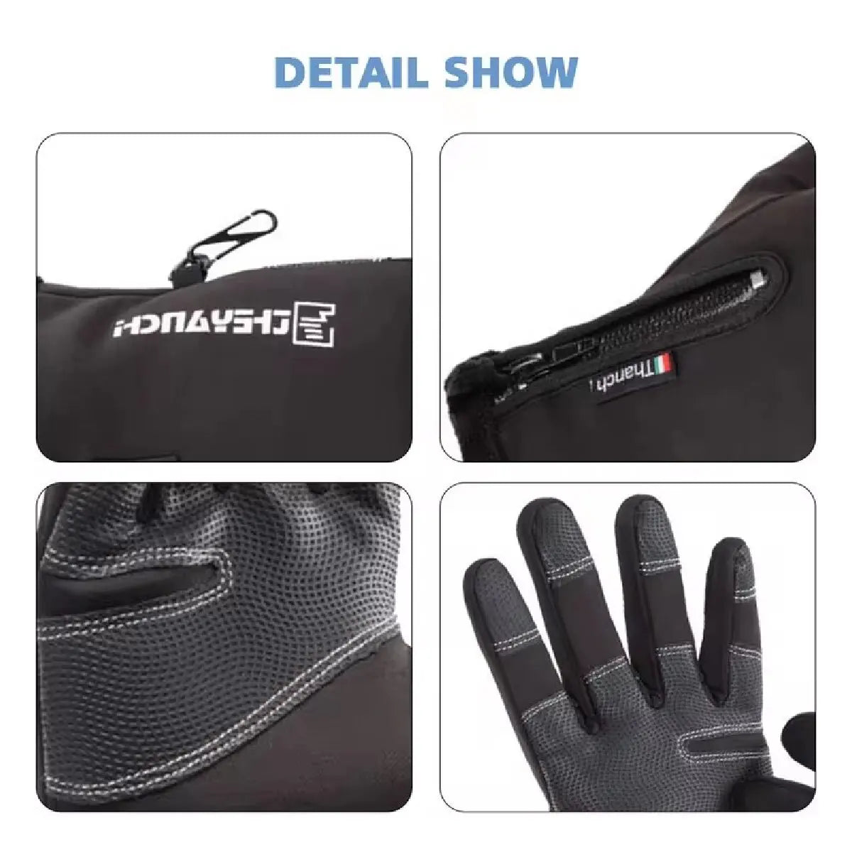 Gants Hiver Thermiques Tactiles - Gants Sport Imperméables pour Ski et Running - Protection Grand Froid