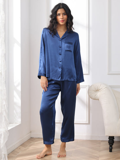 Ensemble Pyjama Femme en Soie Pure avec Boutons