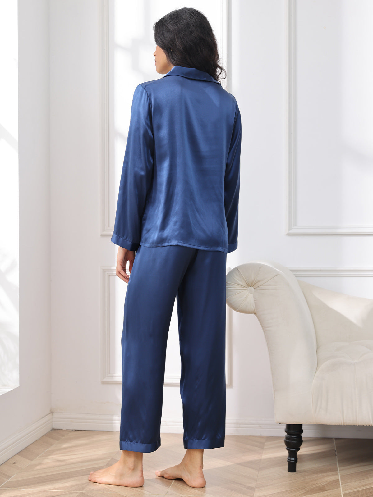 Ensemble Pyjama Femme en Soie Pure avec Boutons