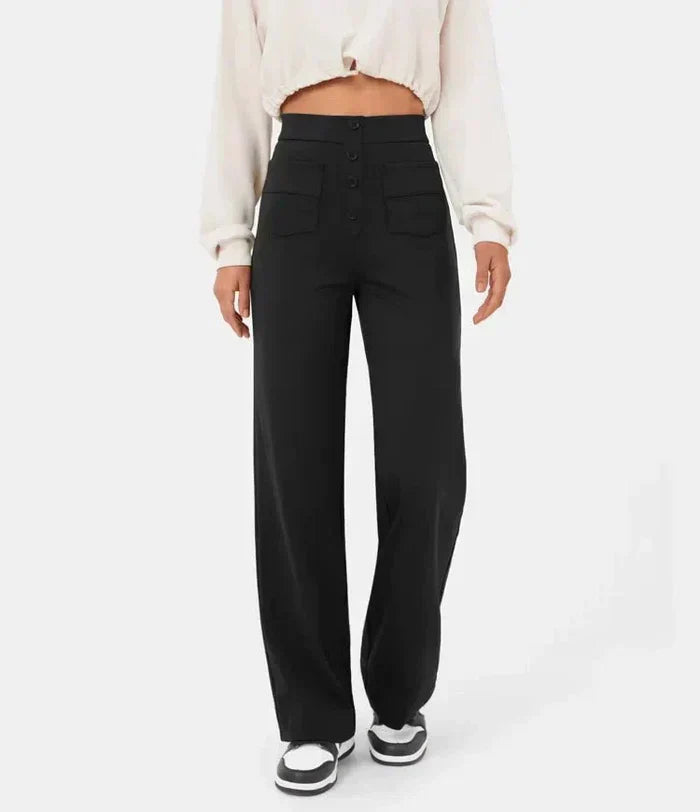 Pantalon Virginia Taille Haute - Pantalon Stretch Élégant et Confortable - Style Casual Chic