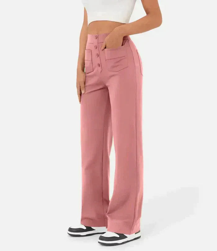 Pantalon Virginia Taille Haute - Pantalon Stretch Élégant et Confortable - Style Casual Chic