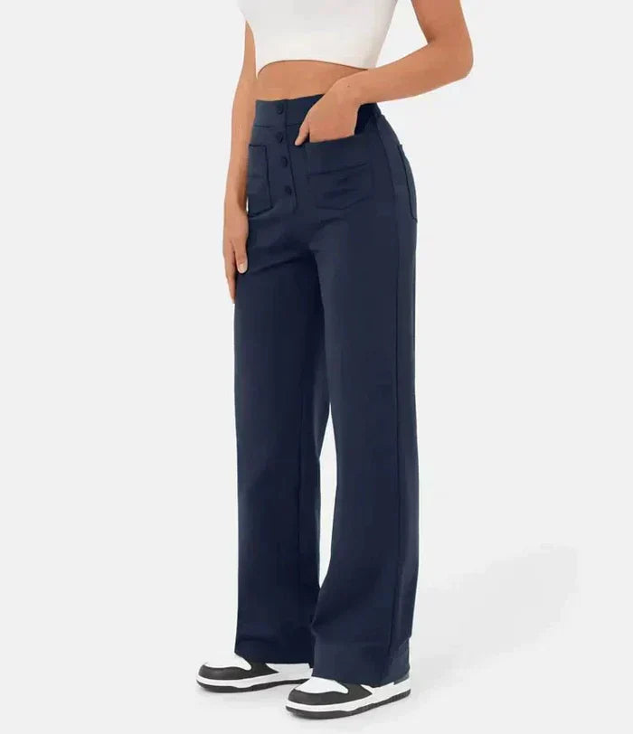 Pantalon Virginia Taille Haute - Pantalon Stretch Élégant et Confortable - Style Casual Chic