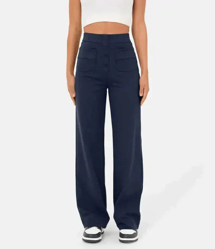 Pantalon Virginia Taille Haute - Pantalon Stretch Élégant et Confortable - Style Casual Chic