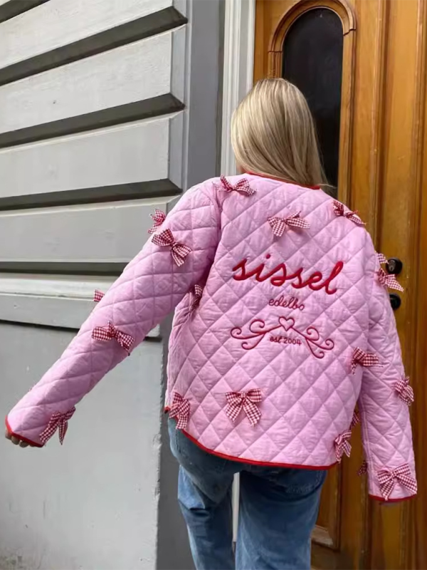 Veste matelassée avec broderie en forme de nœud