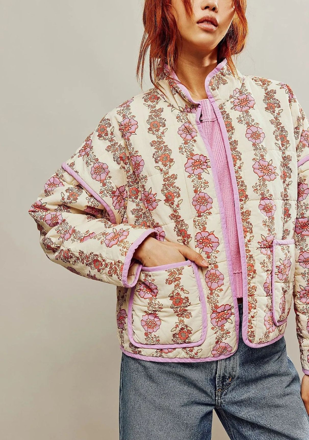 Veste en Coton à Imprimé Floral - Élégance et Confort pour Toutes les Occasions