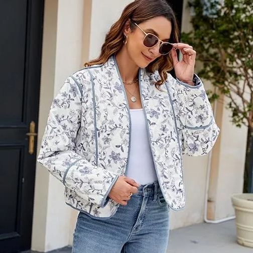 Veste Réversible avec Imprimé Ethnique et Floral - Élégance et Polyvalence