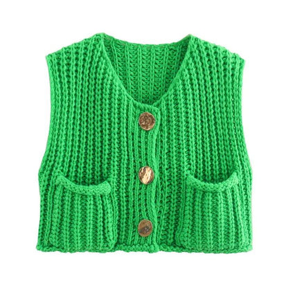 Gilet en Tricot à Gros Boutons - Élégance et Confort pour Toutes les Occasions