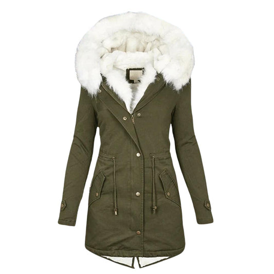 Parka d'Hiver Femme Grande Taille avec Capuche et Doublure en Fourrure - Manteau Chaud Élégant