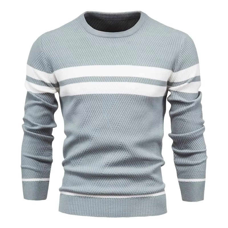 Pull DAWSON en Laine pour Homme - Pull Tricot à Rayures - Pull-Over Classique Hiver